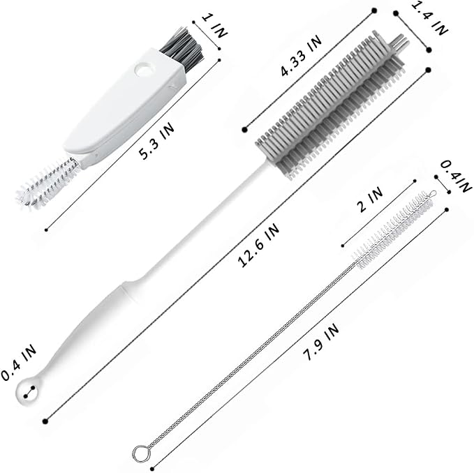 Bottle Cleaning Brush Set, Long Handle Silicone Cleaner Brushes + Thermos Lid - Image 7