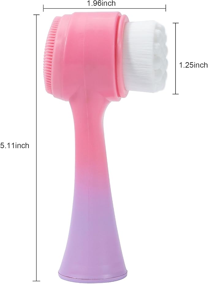 Face Brush 2 in 1, Silicone Facial Cleansing Exfoliating Brush Soft Bristles - Image 5