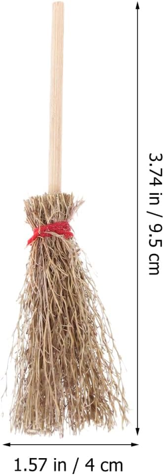 EXCEART Mini Broom Witch Accessory 3.74 Inch Straw Broomstick - Image 5