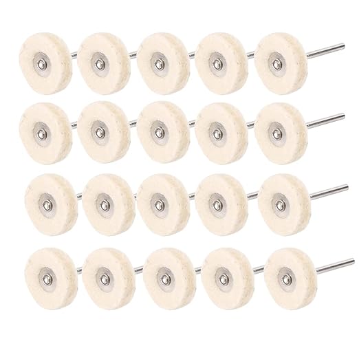 Luo ke 20 Pack Compressed Wool Felt Polishing Wheel 1/8" Mandrel Mounted Wool by Luoke