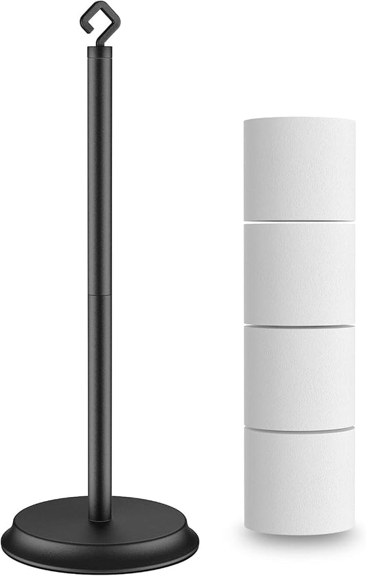 Toilet Paper Holder for Bathroom, Metal Free Standing Toilet Paper Storage by Kasunto