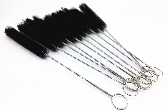 yueton?Pack of 10 Black Nylon Tube Pipe Nozzle Brush Dia 10mm - Image 4