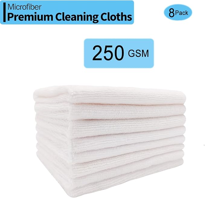 Microfiber Cleaning Cloth-8PK High Absorbent Lint-Free Scratch-Free - Image 2