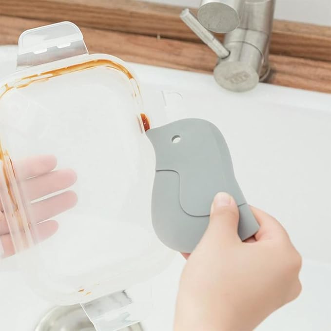 Pan Scraper Silicone Scraper, Penguin Shape Kitchen Cleaning Tool Pans Bowls - Image 5