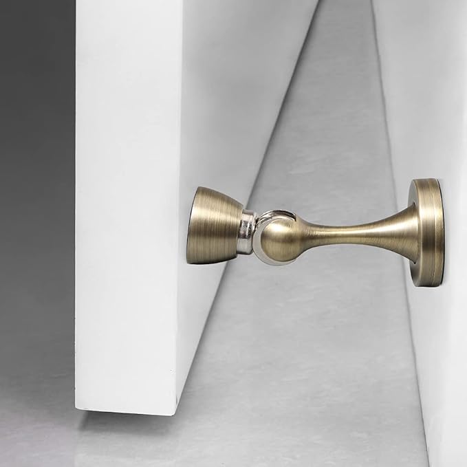 YAGU Door Stopper 4 Pack Magnetic Door Stops, Zinc Alloy Brushed Bronze Door - Image 2