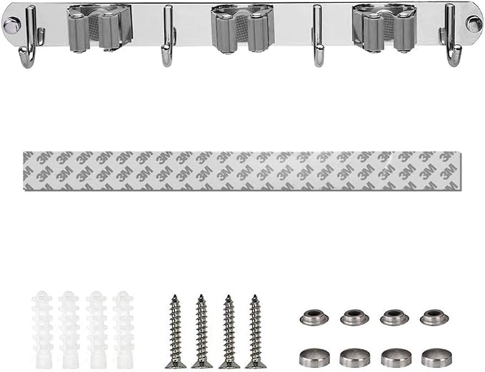 Broom Closet Organizer Wall Mounted, Fyrcomft Heavy Duty Stainless Easy Install - Image 6