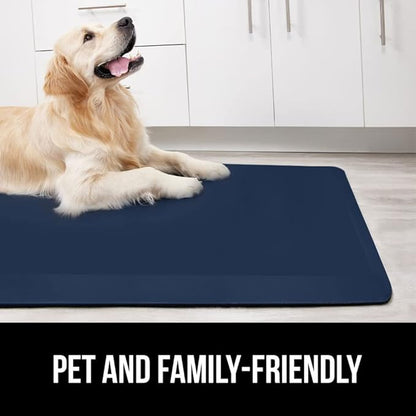 GORILLA GRIP Comfortable Cushioned Kitchen Mats for Floor, 48x20, Waterproof and Stain Resistant Soft Top, 3/4 Inch Thick Ergonomic Standing Desk Anti Fatigue Mat, Foam Supports Ankles and Feet, Navy