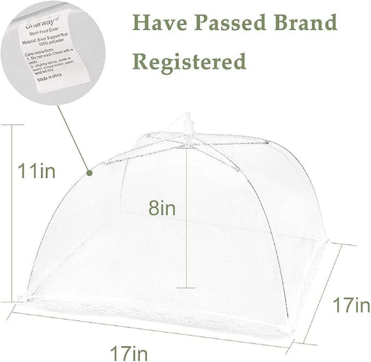 Onarway 6 Pack Food Covers 17 Inch Pop-Up Encrypted Mesh Plate Serving Tents - Image 2