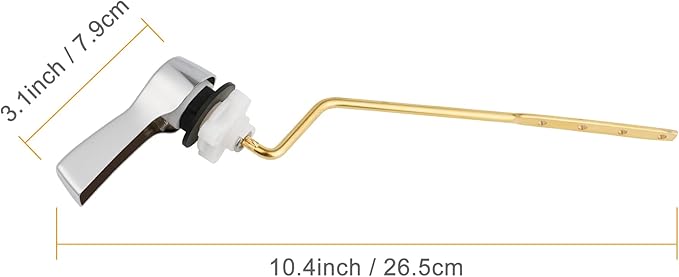 Hibbent Universal Metal Side Mount Toilet Handle Replacement Kit, Brass Toilet - Image 7