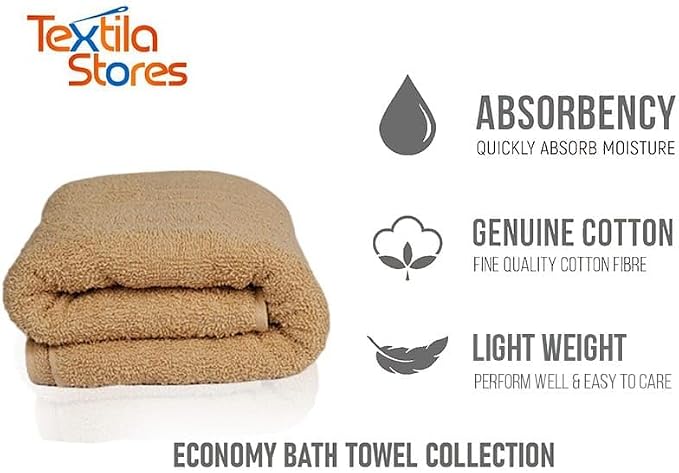 Basic Medium Bath Towels 24x48 Inches – Pack of 6 – Beige Color – Soft and - Image 6