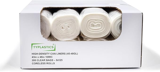 TYPLASTICS 45-48 Gallon Clear Trash Can Liners - Image 4