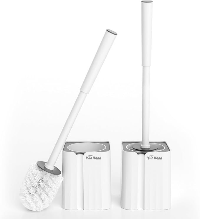 Toilet Brush and Holder Set, 2 Pack Toilet Scrubber, Compact Size by MoreTidierAndMoreFortunate