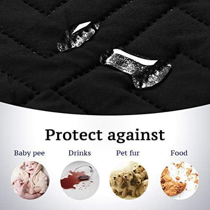 H.VERSAILTEX Reversible Loveseat Cover Furniture Protector Anti-Slip Water Resistant 2" Elastic Straps Couch Covers Pets Kids Fit Sitting Width Up to 54"(Oversized Loveseat: 75" x 98", Black/Grey)