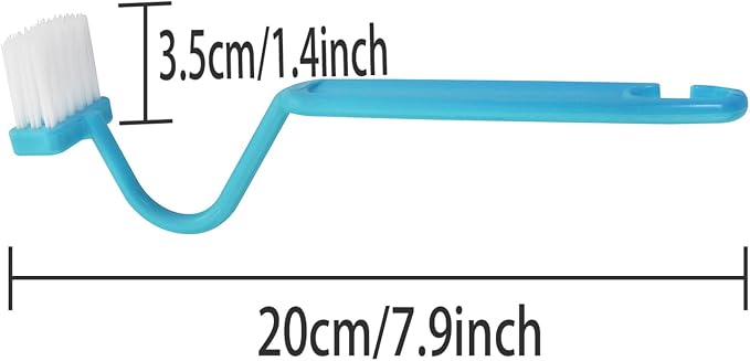 4PCS V-Shape Plastic Curved Brush Blue 7.9x1.4 inch Toilet Corner Edge Cleaning - Image 4