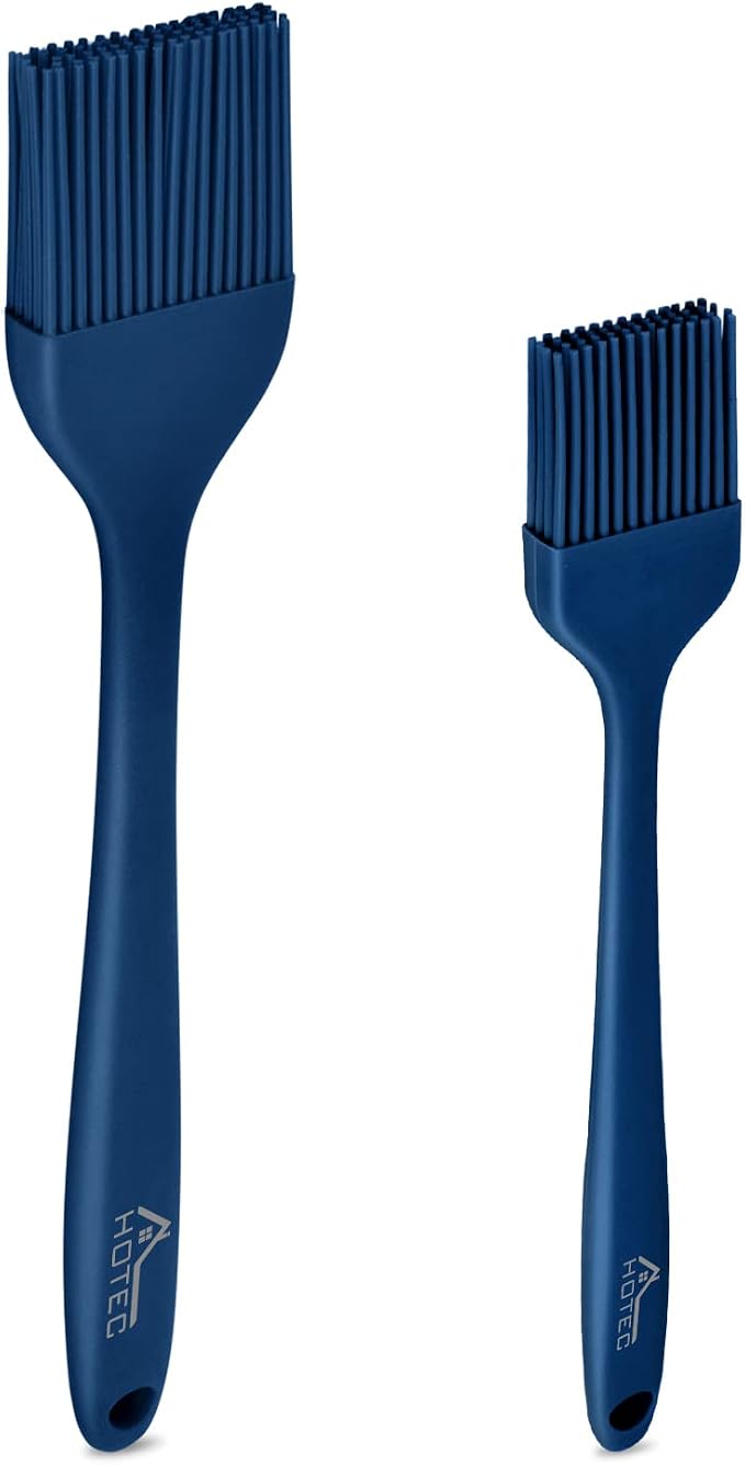 HOTEC 2 pieces Set Basting Brushes Silicone Heat Resistant Pastry Brushes by Hotec