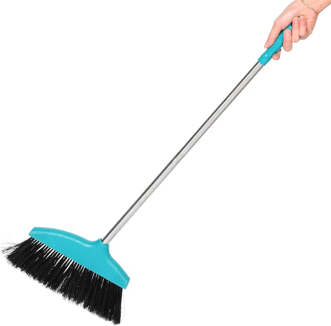 Cabilock Soft Bristle Indoor Broom Stainless Steel Handle Heavy Duty Floor - Image 3