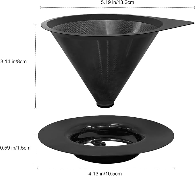LHS Pour Over Coffee Dripper Reusable Coffee Filter Paperless Coffee Filter - Image 4