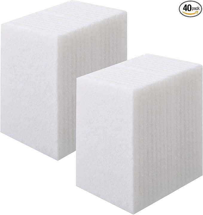 Hoolerry 40 Pcs White Scrub Pads Light Duty Scouring Non Woven Pad Non Scratch by Hoolerry