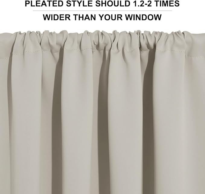 RYB HOME Blackout Short Cafe Curtains, Privacy Light Block Small Window Curtains - Image 3