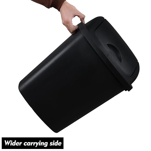 6 Gallon Swing Top Trash Can Outdoor and Indoor Recycle Bin, Plastic Garbage Can - Image 4