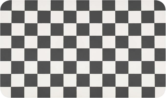 Checkered Dish Drying Mat for Kitchen Counter, Absorbent Non-Slip Coffee Mat - Image 9