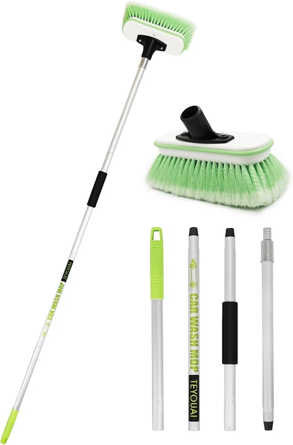 Boat Brush Telescoping Handle 4 Section Marine Scrub Extendable 20" to 62" by TEYOUAI