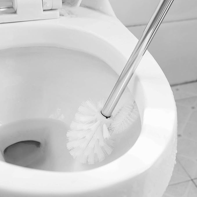 Toilet Brush and Holder, Stainless Steel Toilet Bowl Cleaning Brush Set - Image 5
