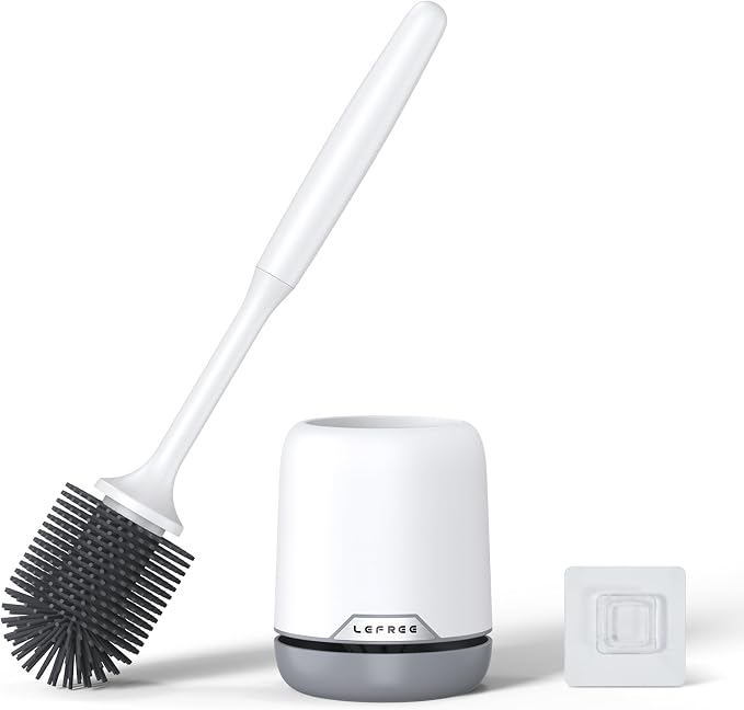 Lefree Silicone Toilet Brush and Holder, Bathroom Cleaner Brush Set, Non-Slip by Lefree