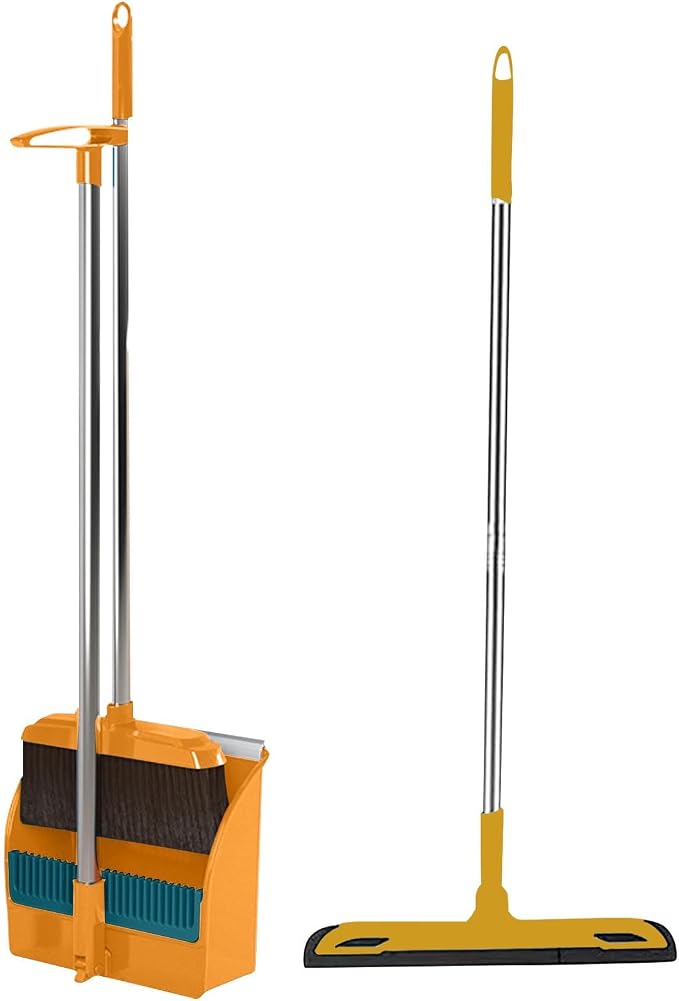 37.8in Broom and Dustpan Set Foldable Hand Broom by Lovskoo