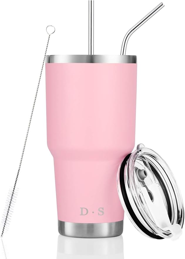 D·S 30 oz Pink Tumbler Stainless Steel Double Wall Vacuum Insulated Mug by D%C2%B7STUMBLER