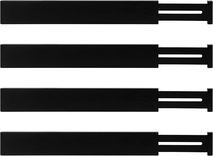 Utoplike 4 pcs Bamboo Kitchen Drawer Dividers Large, Adjustable Black Drawer - Image 7
