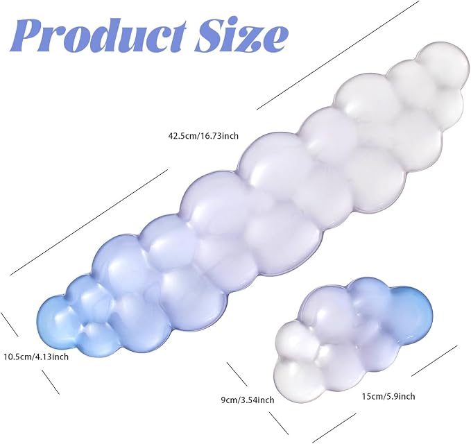 Gel Keyboard Wrist Rest Cloud Set, - Image 3