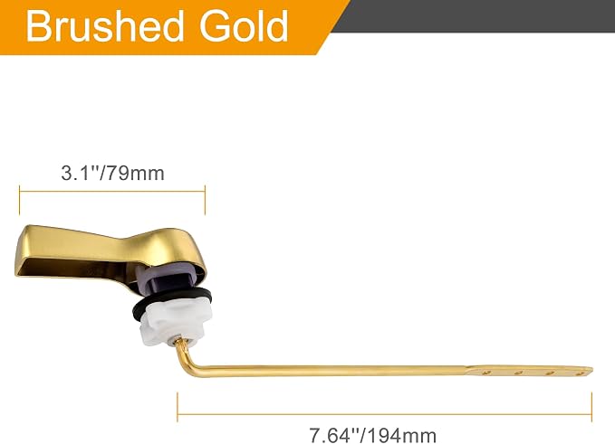 Hibbent Universal Metal Front Mount Toilet Handle Replacement Kit, Brass Toilet - Image 3