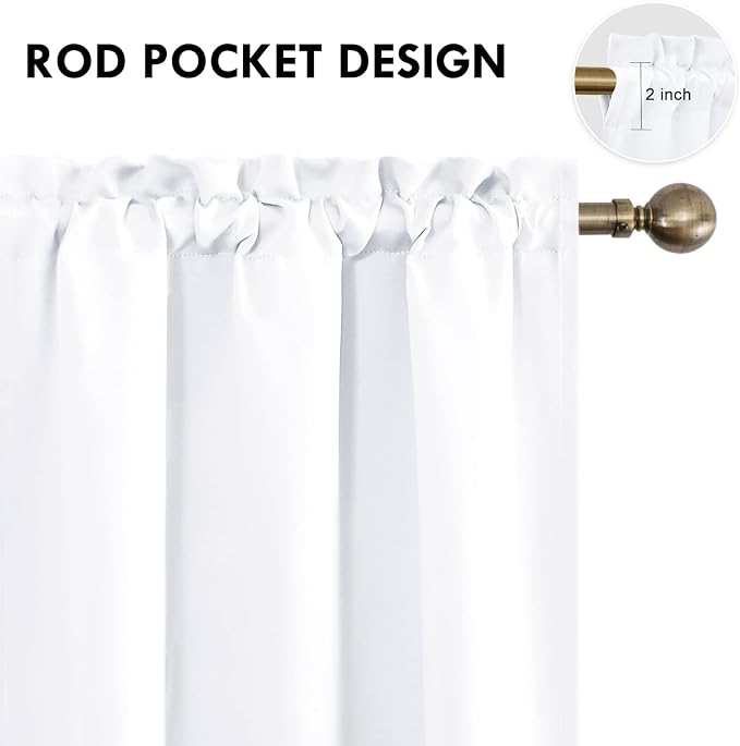 DWCN White Curtains for Living Room Thermal Insulated, 50% Light Blocking - Image 4