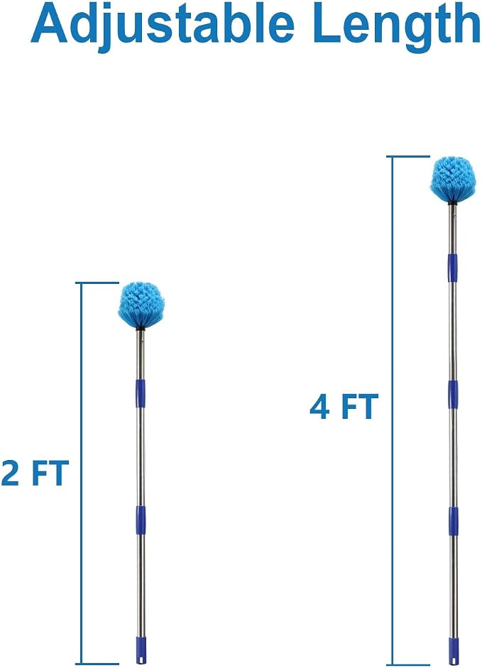 Cobweb Duster with Extension Pole, 4 FT Stainless Steel Pole with Spider Web - Image 6