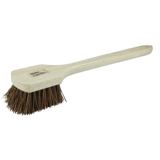 Weiler 72101 20" Utility Scrub Brush, Palmyra Fill, Long Handle, Wood Block by WeilerAbrasives