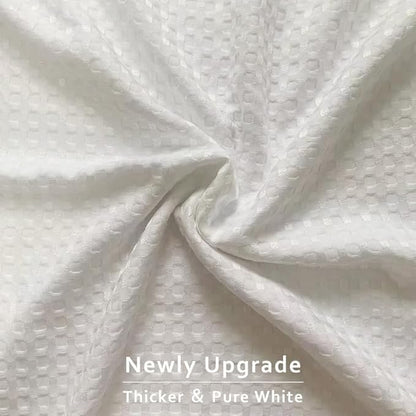 MIYE Pleated Waffle Weave Bed Skirt, Tailored Dust Ruffle 18 Inch Drop Easy Fit, Machine Washable (White, Twin - 18" Drop)