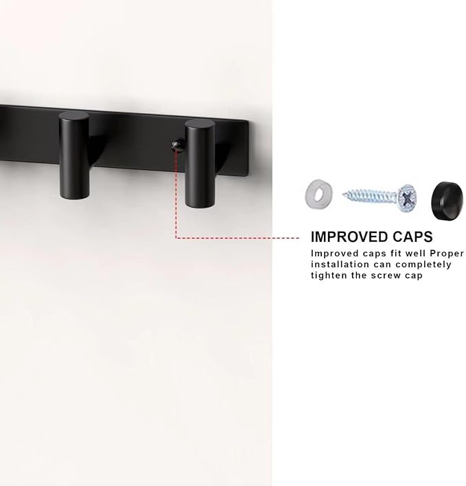 PMMASTO Coat Rack Wall Mounted, 5 "T Shaped Wall Hooks - Image 6