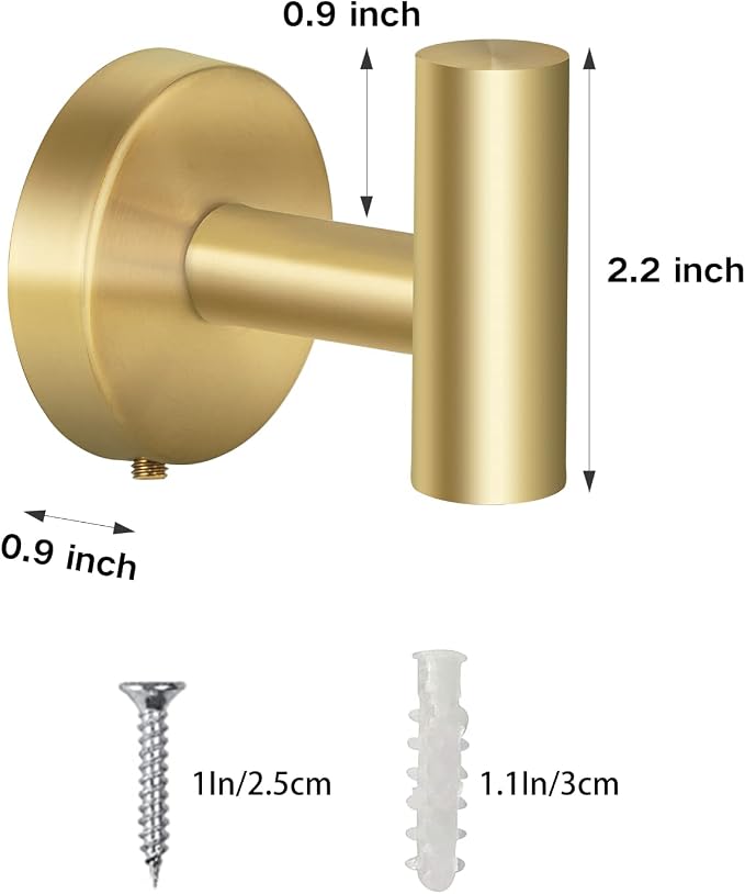 Towel Hooks, SUS 304 Stainless Steel Hooks, Heavy Duty Door Hanger Towel Robe - Image 4