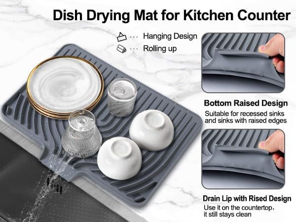 Dish Drying Mat for Kitchen Counter, - Image 5