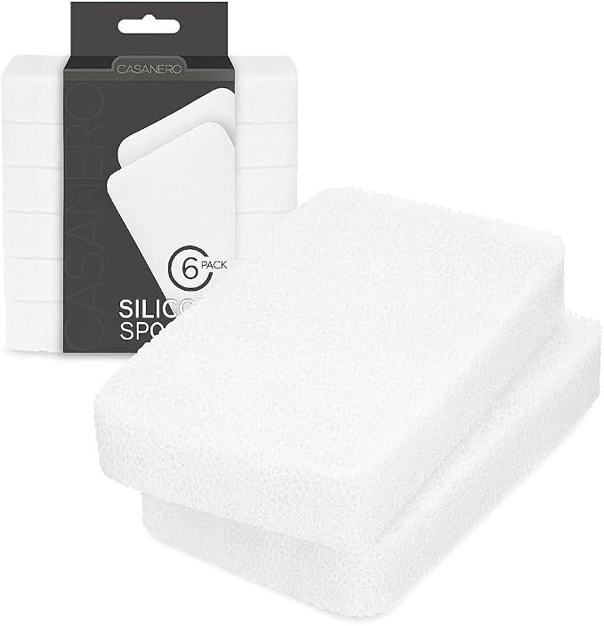 Casanero 6-Pack Silicone Scrubbing Sponges, Heavy-Duty, Non-Scratch | Reusable by Unknown