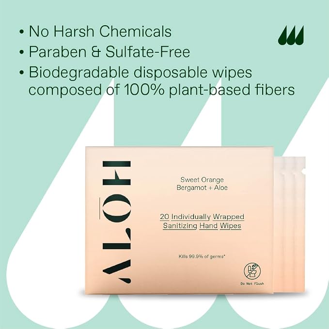 ALŌH Skin - Softening Sanitizing Hand Wipes – Sweet Orange Bergamot - Image 5
