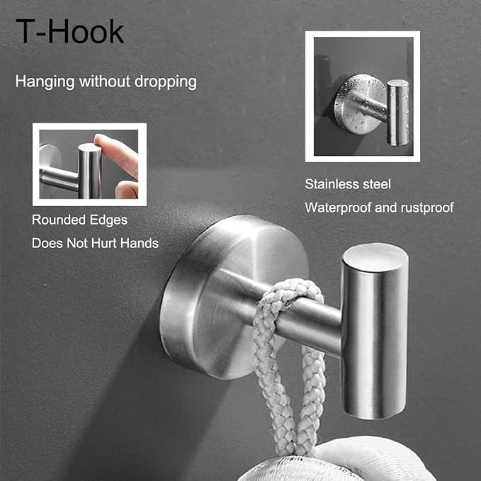 Towel Ring Set 3 Pieces Bathroom Kit Accessories Restroom Towel Holder Toilet - Image 3