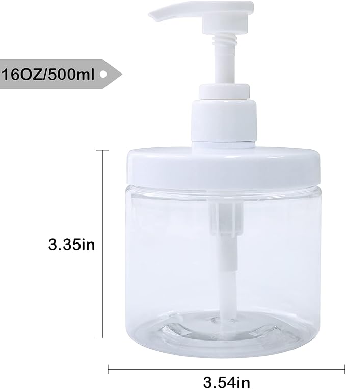 Cosywell Pump Bottle Dispenser Plastic Refillable Bottles Wide Mouth Jar Style - Image 2