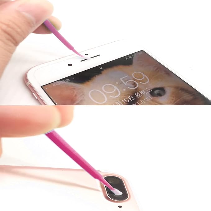 100 Pack Phone Charge Port Cleaning Tool kit, Bendable Mini Soft Round Brushes - Image 6