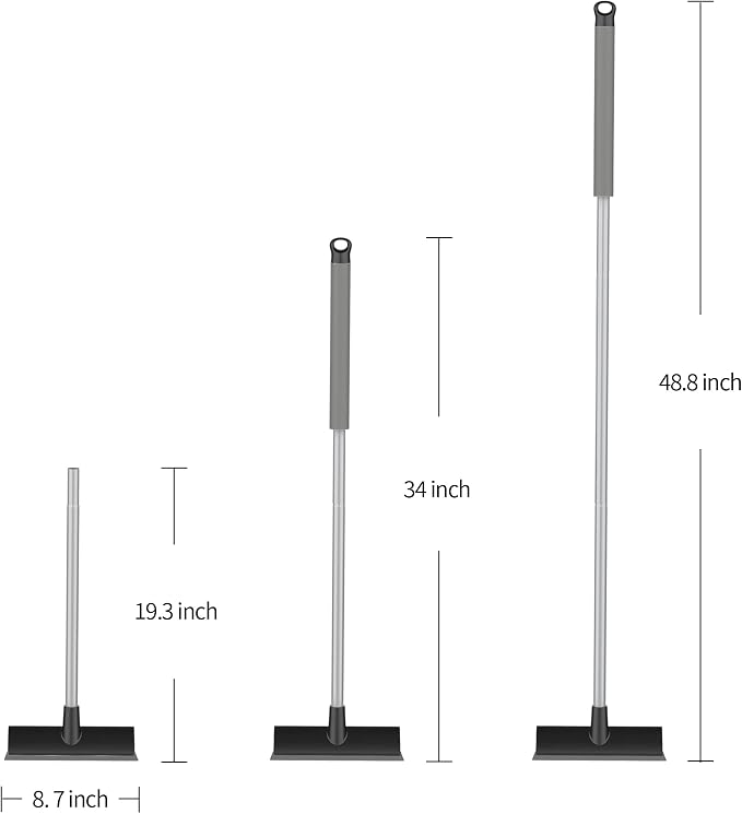 MR.SIGA Floor Scrub Brush with Long Handle, 2 in 1 Scrubber and Squeegee - Image 3