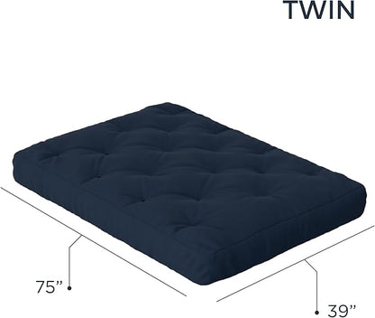 Royal Sleep Products by The Futon Factory 6 inch Foam Futon Mattress - Solid Navy Cover - Twin Size - CertiPUR Certified Foams - Made in USA - Replacement Mattress - (Frame not Included)