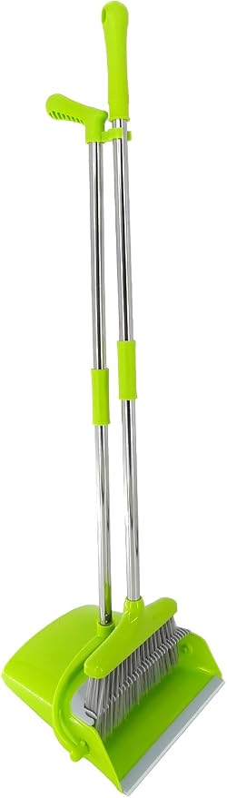 Extendable Long Handle Broom and Dustpan Set, Stainless Lightweight Upright - Image 2