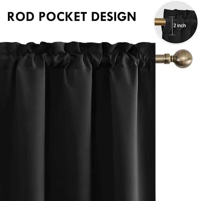 DWCN Blackout Curtains Thermal Insulated Energy Saving Bedroom and Kitchen - Image 4