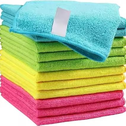 Microfiber Cleaning Cloths, 12 Pack Ultra-Soft Multicolor Towels, 40x40 cm by Unknown